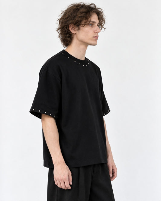 Metal Bead Trim T-Shirt