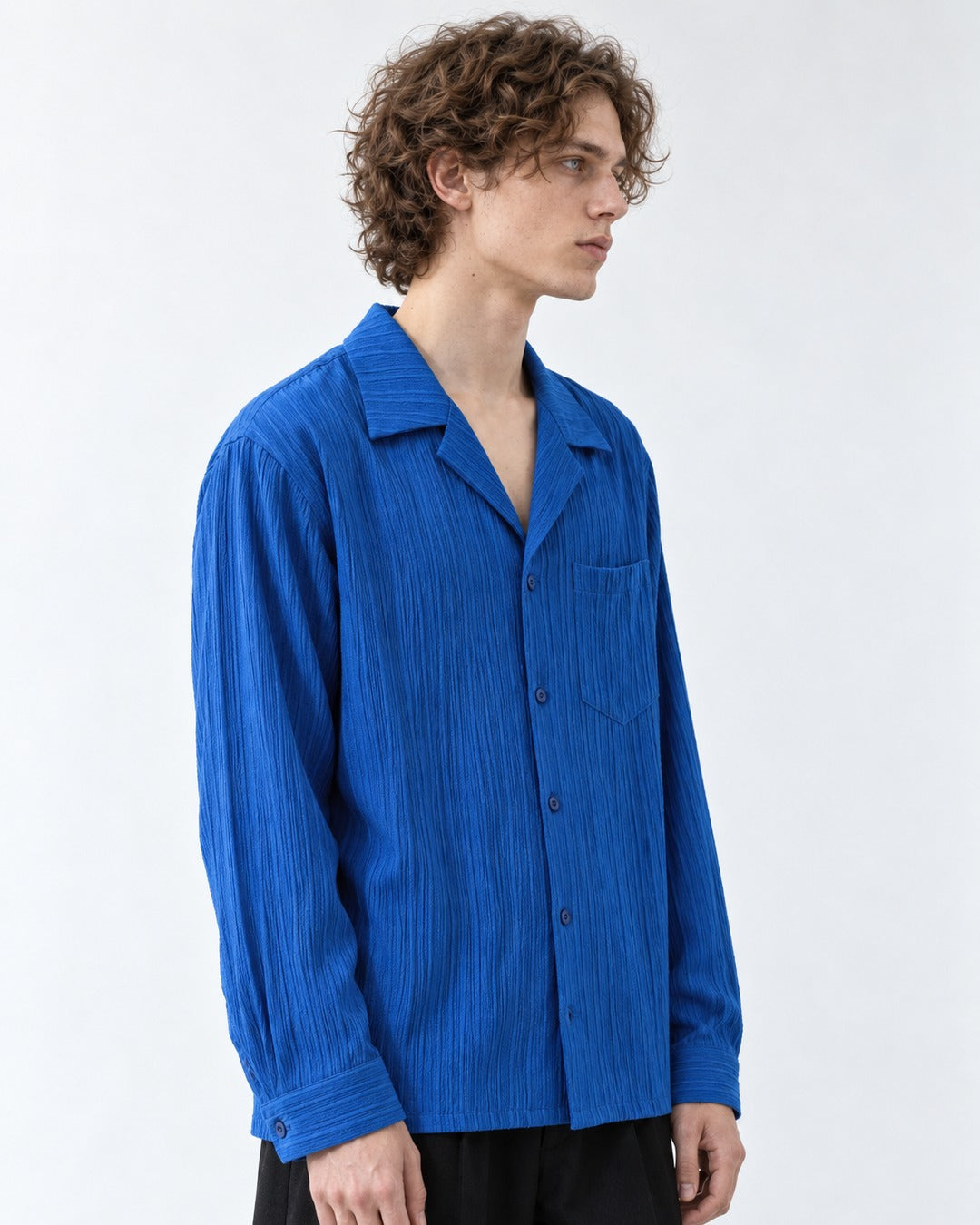 Textured Camp Collar Shirt