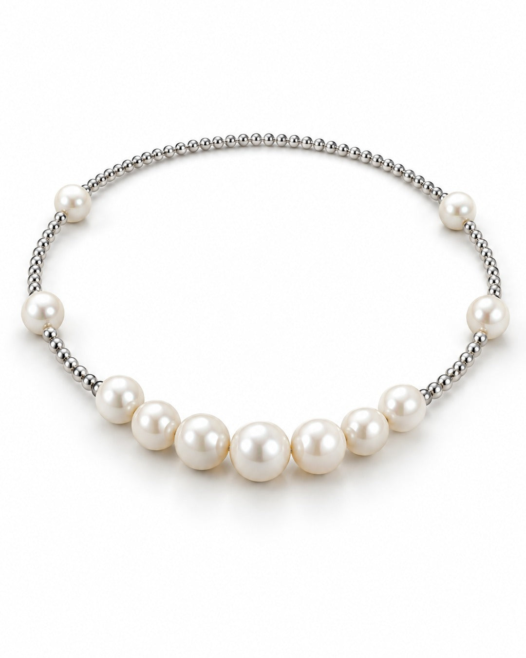 Shell Pearl Ball-Chain Necklace