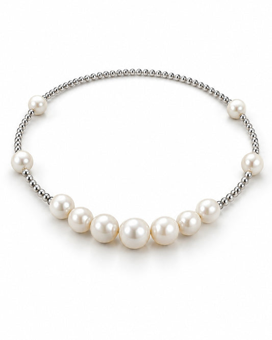 Shell Pearl Ball-Chain Necklace