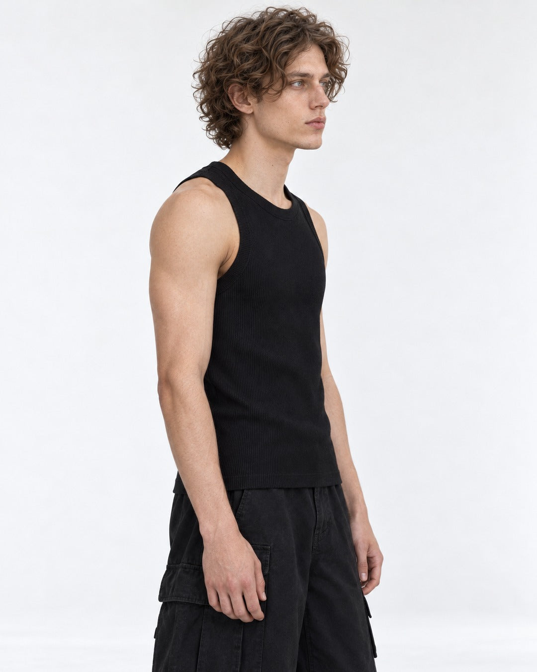Ribbed Tank Top with Graphic Print
