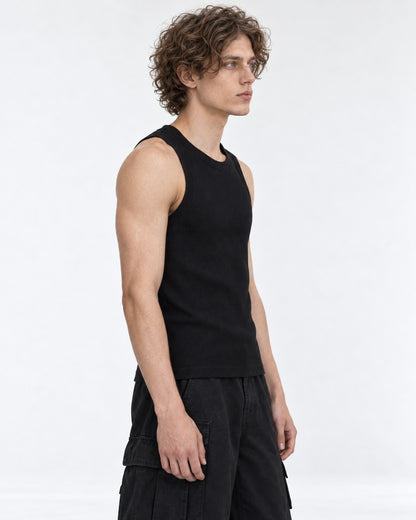 Ribbed Tank Top with Graphic Print
