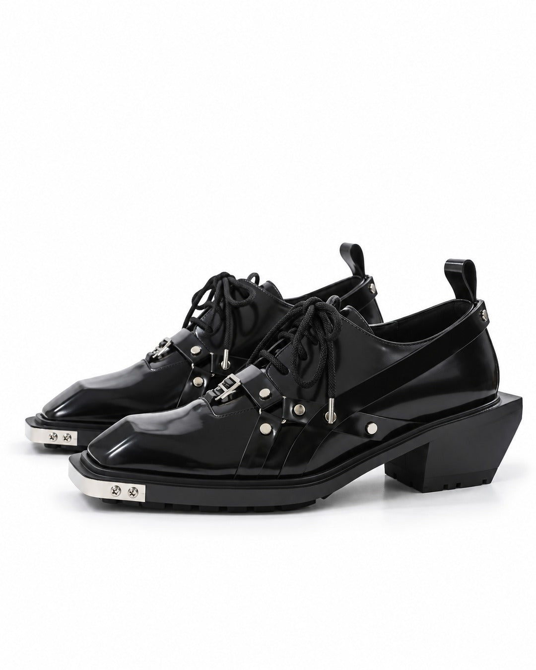 Harness Strap Cantilever Heel Derby Shoes