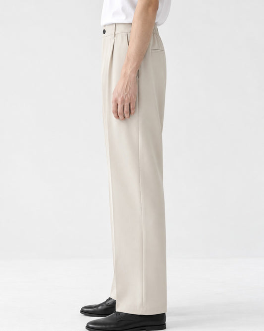Pleated Wide-Leg Dress Pants