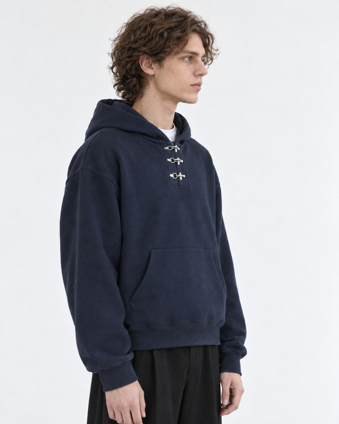 Triple Clasp Neck Hoodie