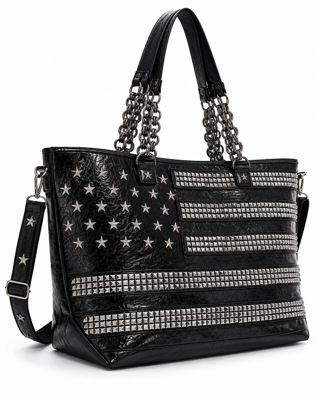 Star Stud Chain Tote Bag