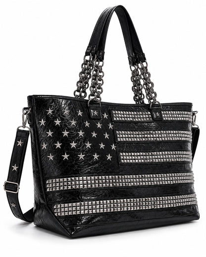 Star Stud Chain Tote Bag