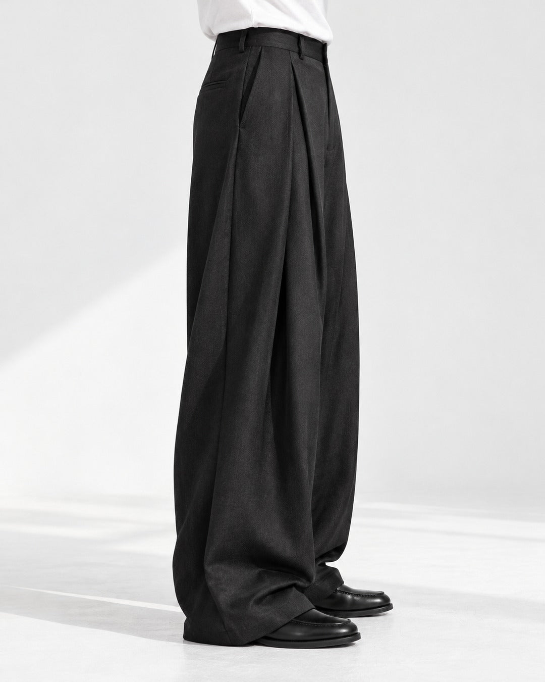 Deep-Pleat Wide Trousers