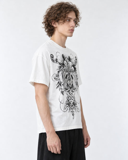 Winged Cross Gothic Print T-Shirt