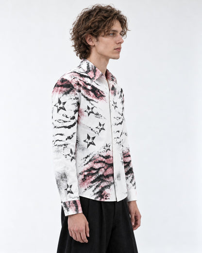 Zebra Star Print Long-Sleeve Shirt