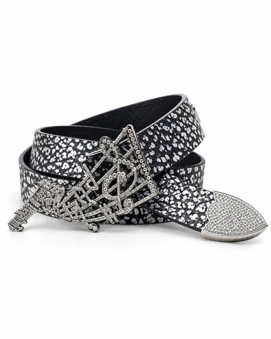 Crystal Treble Clef Buckle Belt