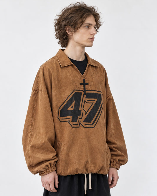 Washed Racing Pullover with 47 Number