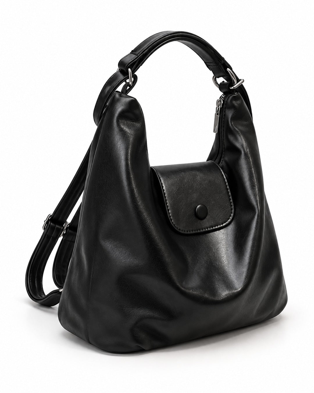 Soft Leather Hobo Backpack
