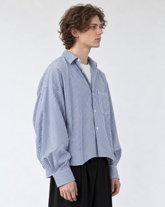 Striped Drop-Shoulder Oversized Shirt