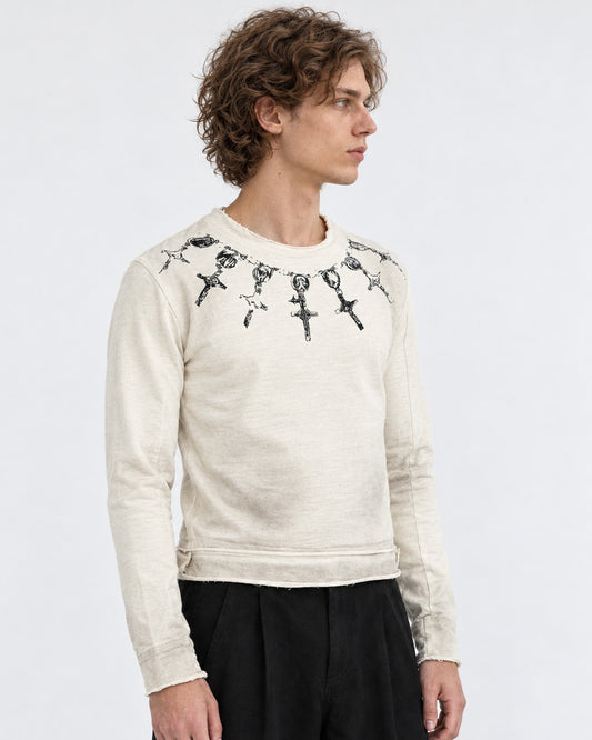Dagger Cross Print Sweatshirt