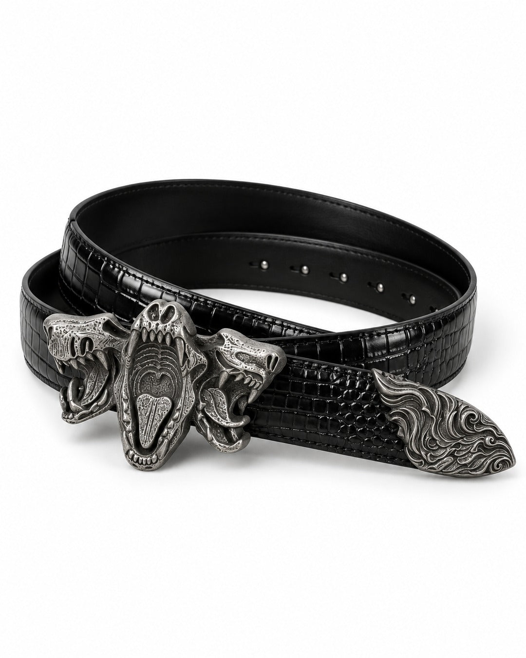 Triple Beast Head Buckle Belt