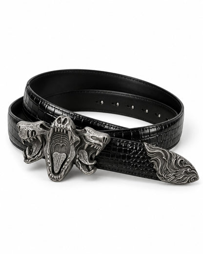 Triple Beast Head Buckle Belt