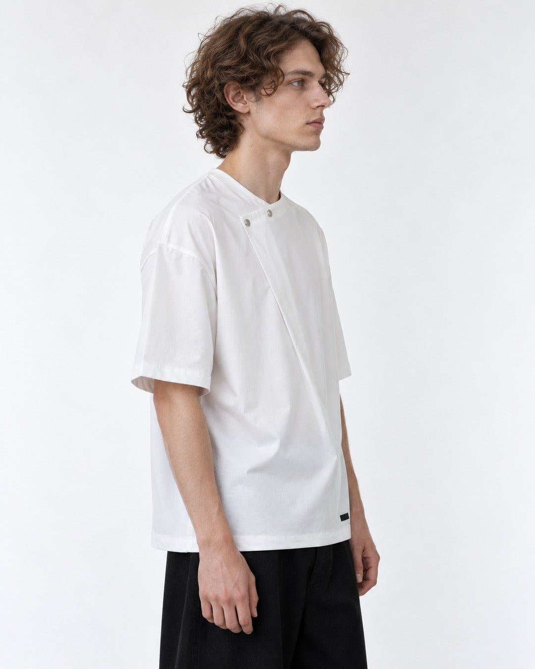 Tee with Snap Collar Detail