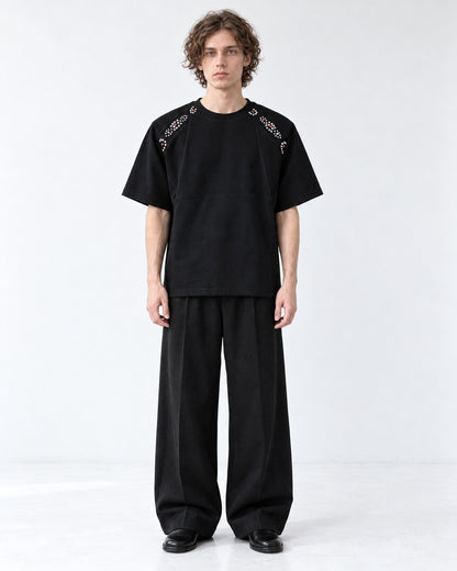 Stud and Gem Shoulder T-Shirt