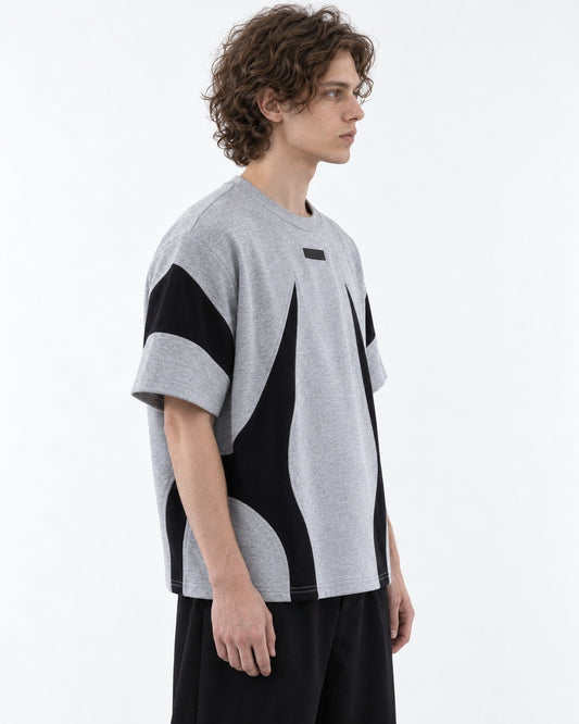 Color-Block Panel Heather Tee