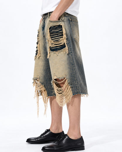 High Street Distressed Denim Shorts