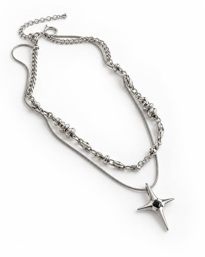 Starburst Double Chain Necklace