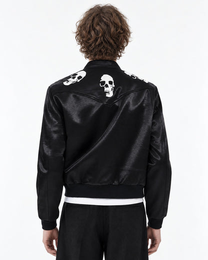 Skull Embroidered Short Jacket
