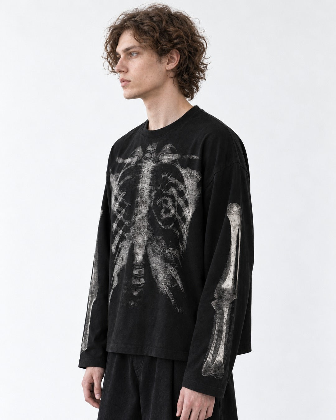 X-Ray Skeleton Print Long Sleeve Tee