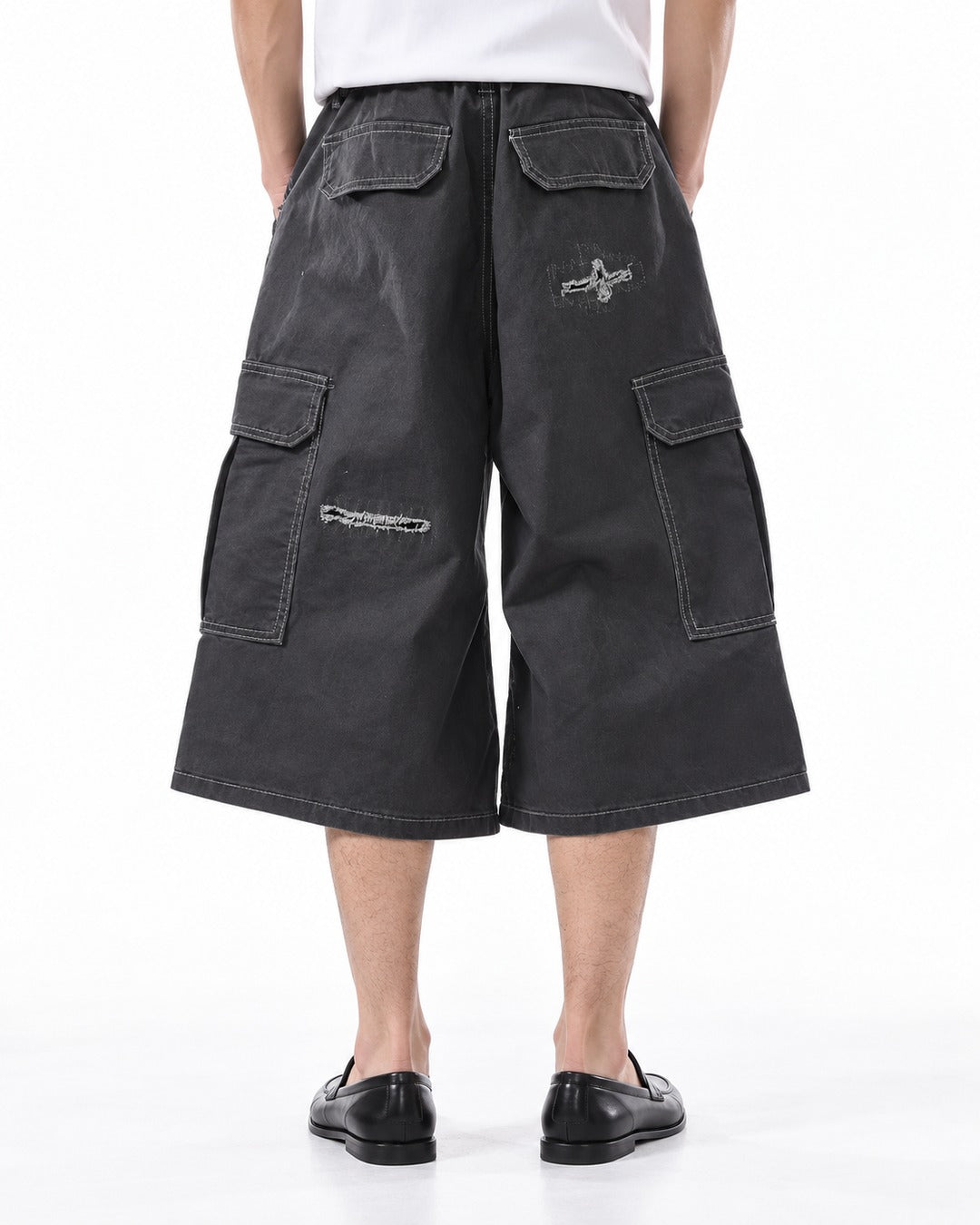 Stitched Patch Cargo Shorts