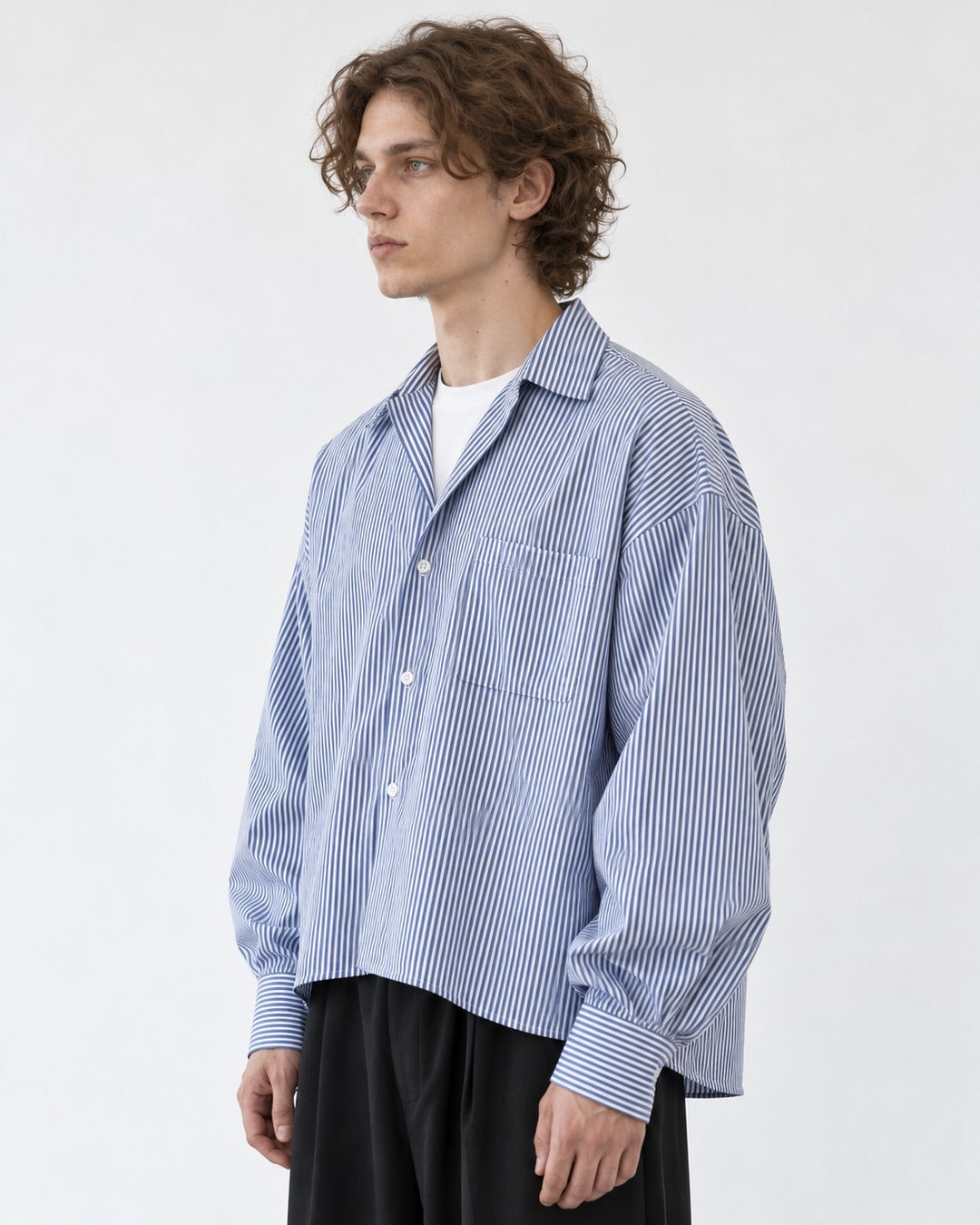 Striped Drop-Shoulder Oversized Shirt
