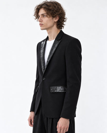 Snake Print Patchwork Suit Jacket
