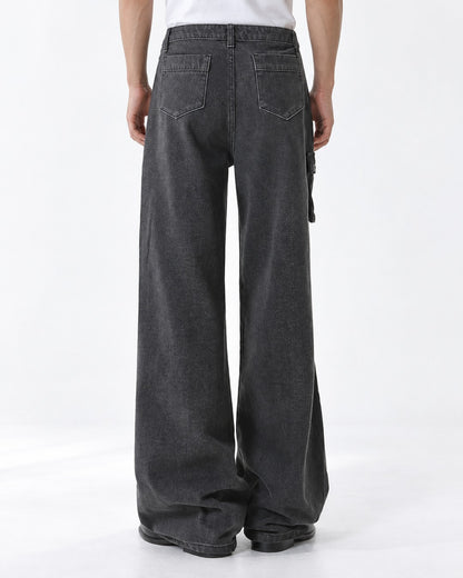 Crisscross Lace Cutout Cargo Jeans
