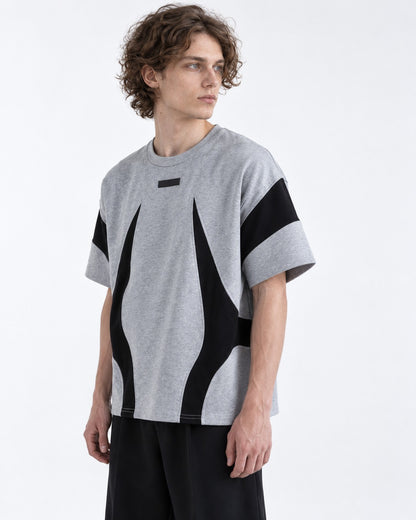 Color-Block Panel Heather Tee