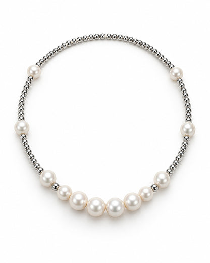 Shell Pearl Ball-Chain Necklace