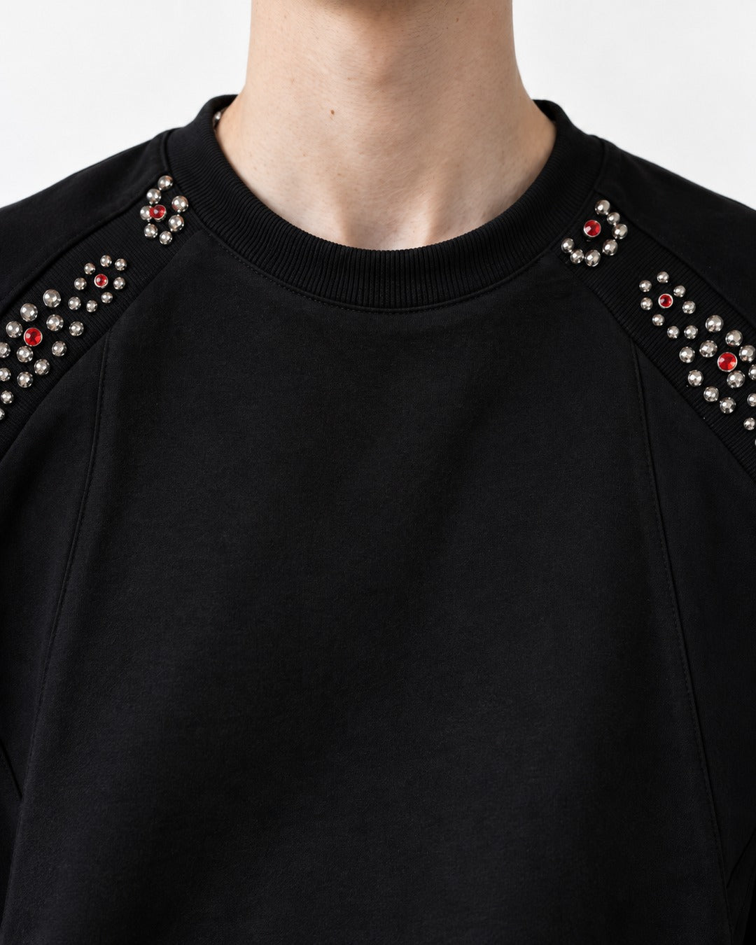Stud and Gem Shoulder T-Shirt