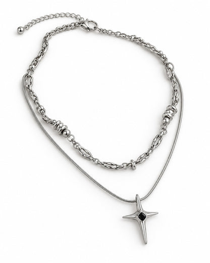Starburst Double Chain Necklace