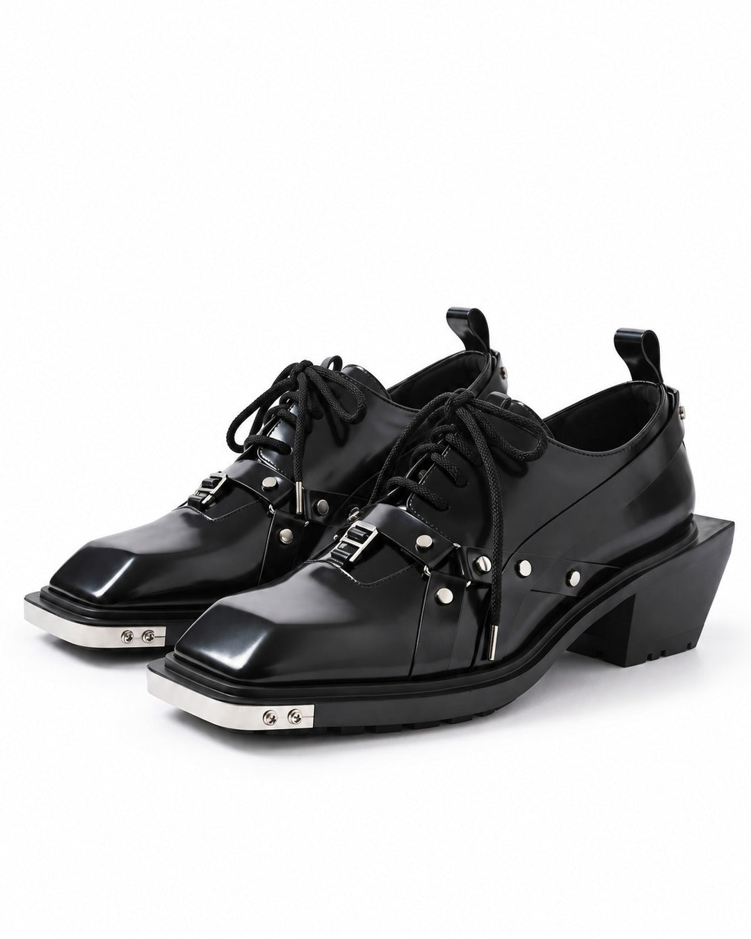Harness Strap Cantilever Heel Derby Shoes