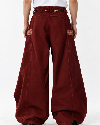 Wrap Front Wide-Leg Trousers