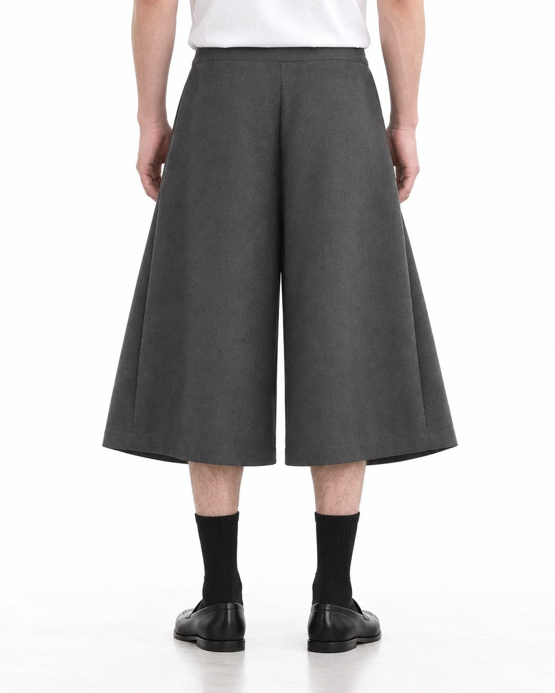 Deep Pleat Flared Cropped Trousers
