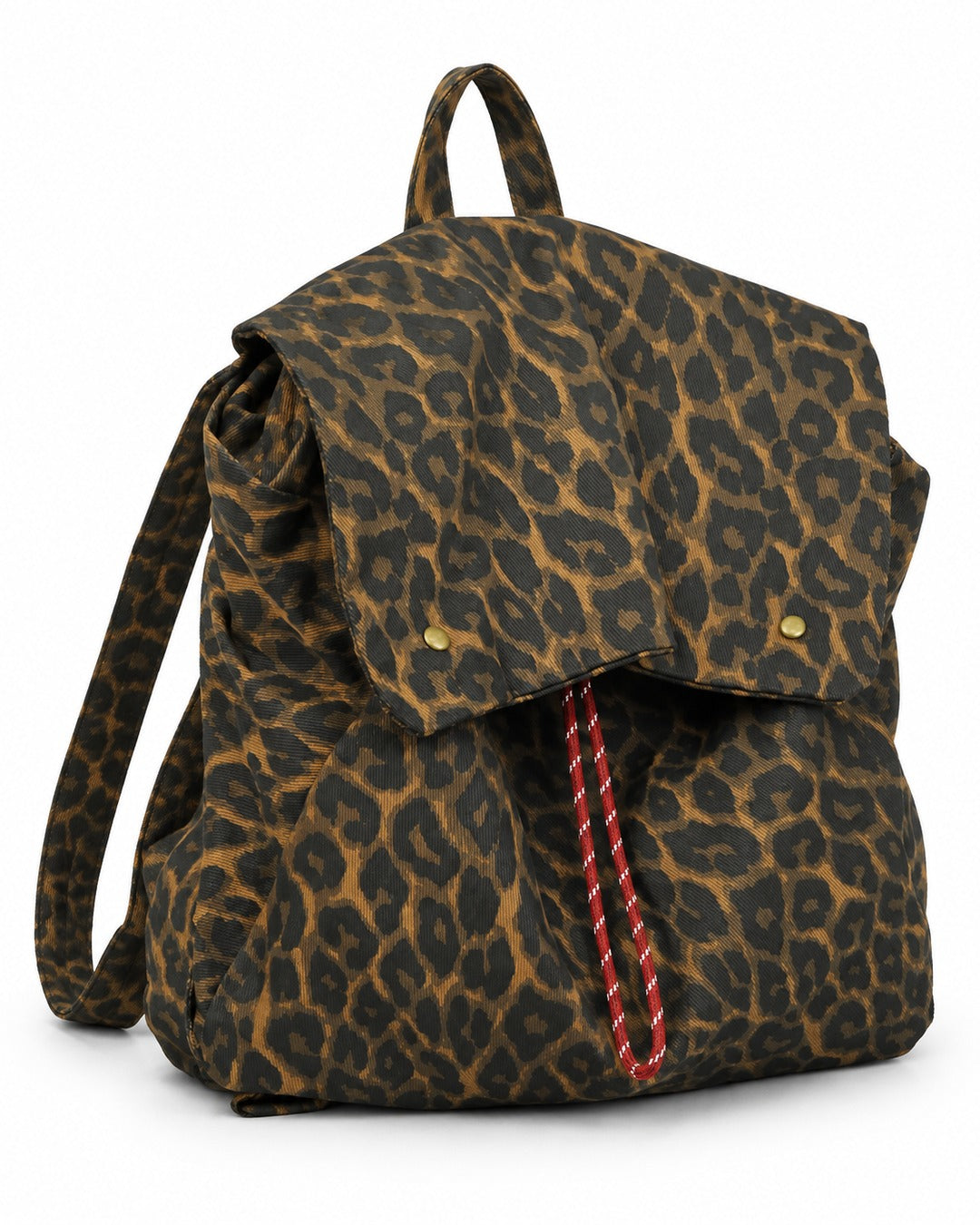 Leopard Print Flap Backpack