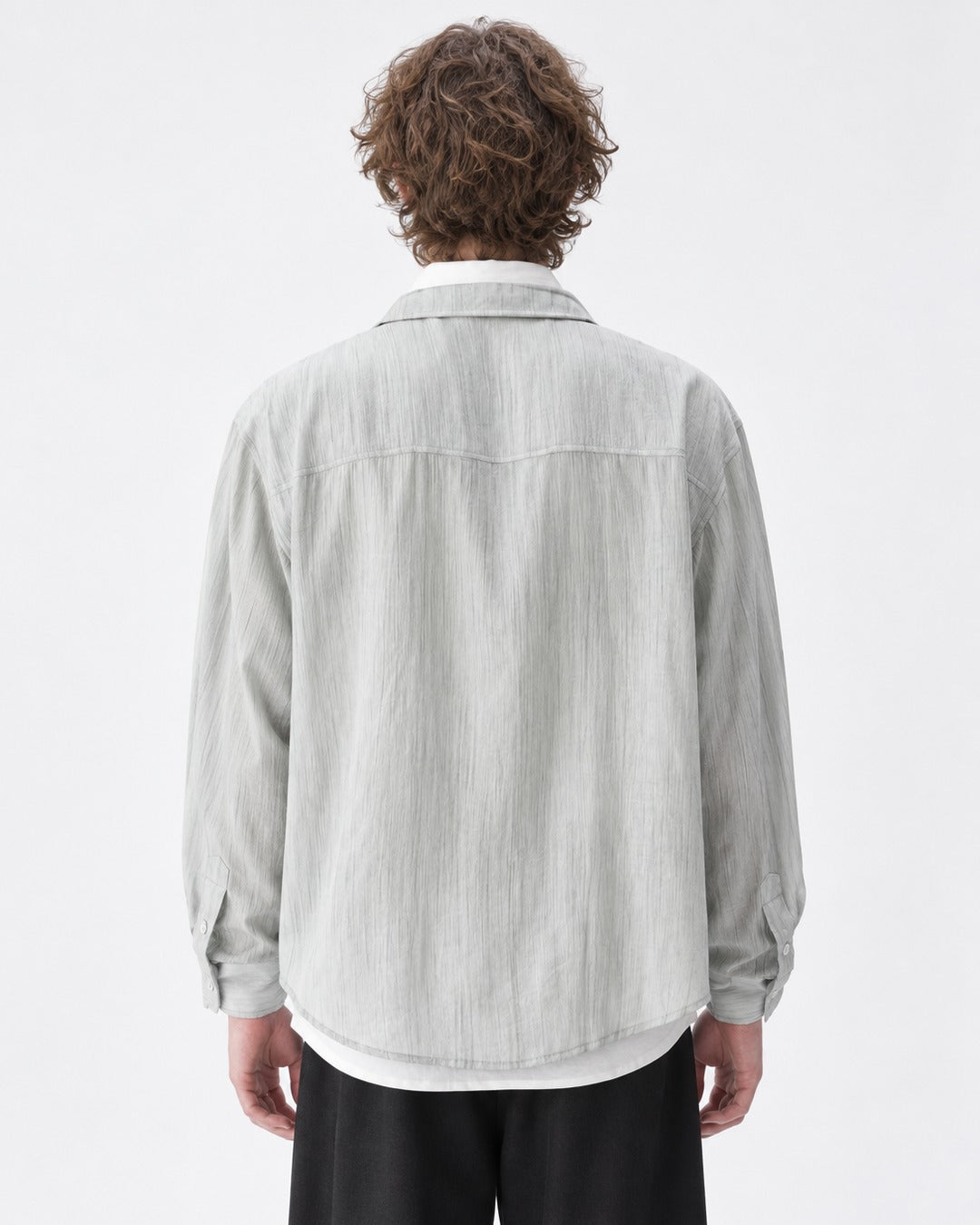 Streaked Dye Layered Collar Shirt