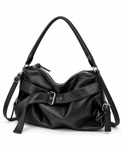 Strap-Wrapped Slouchy Hobo Bag