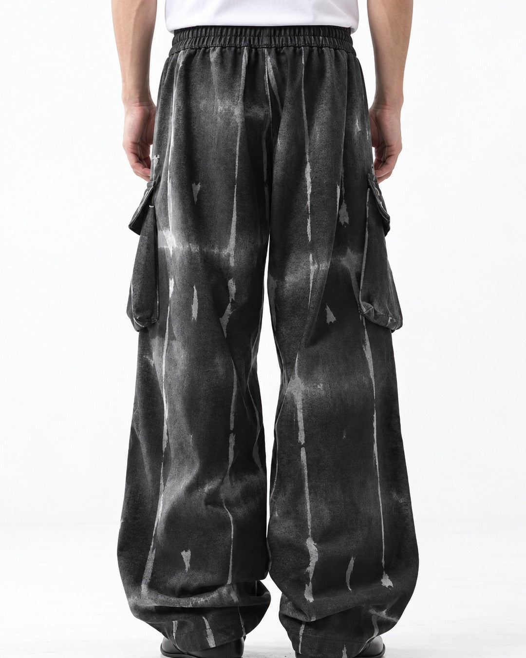 Tie-Dye Wide-Leg Cargo Pants