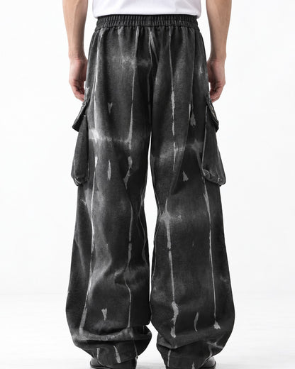 Tie-Dye Wide-Leg Cargo Pants