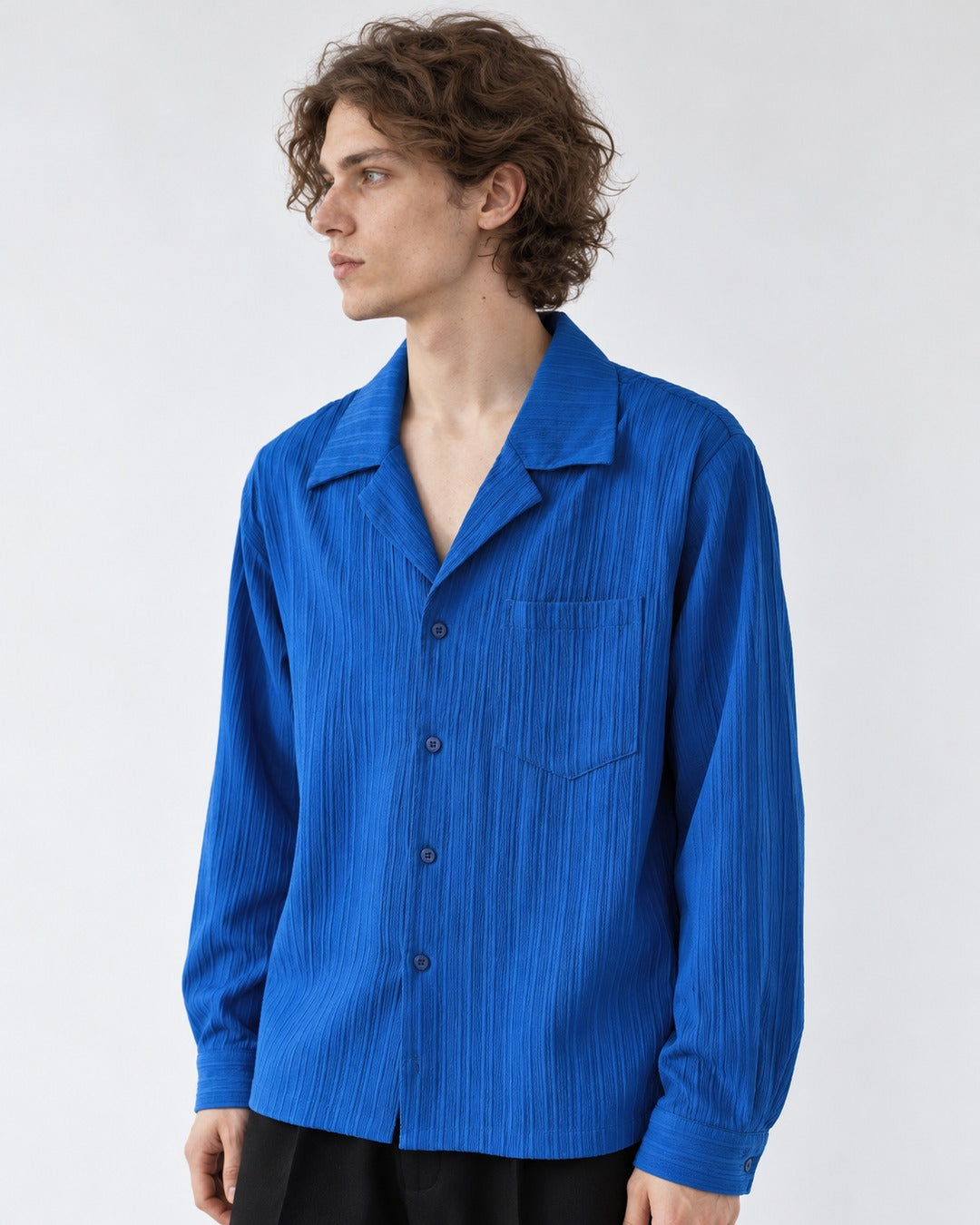 Textured Camp Collar Shirt