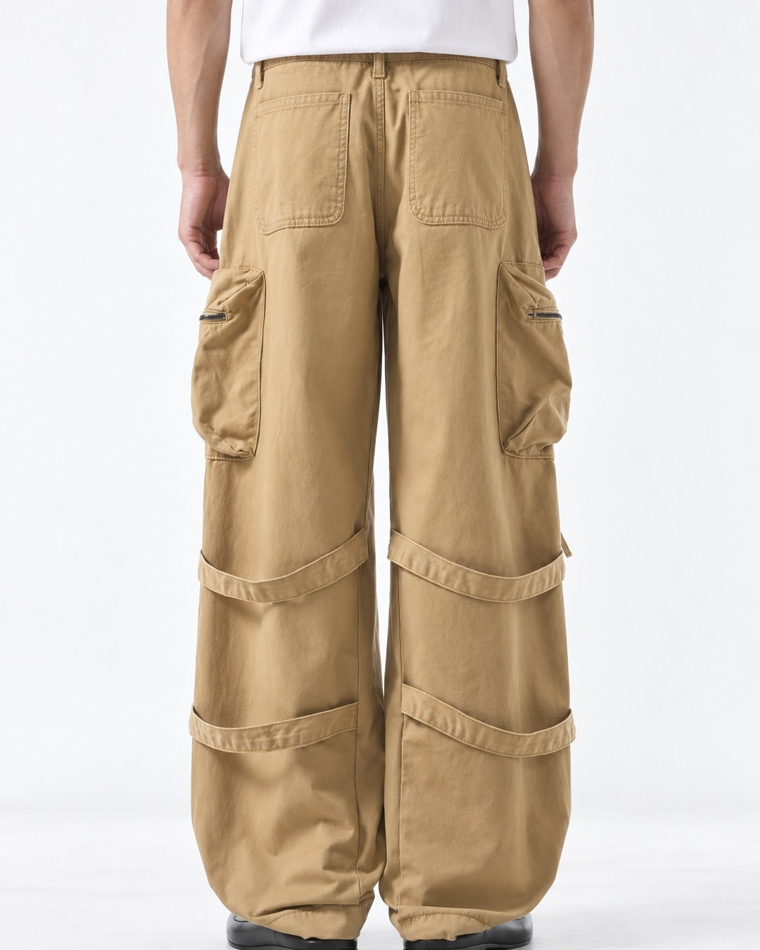 Strap Detail Zip Pocket Cargo Pants