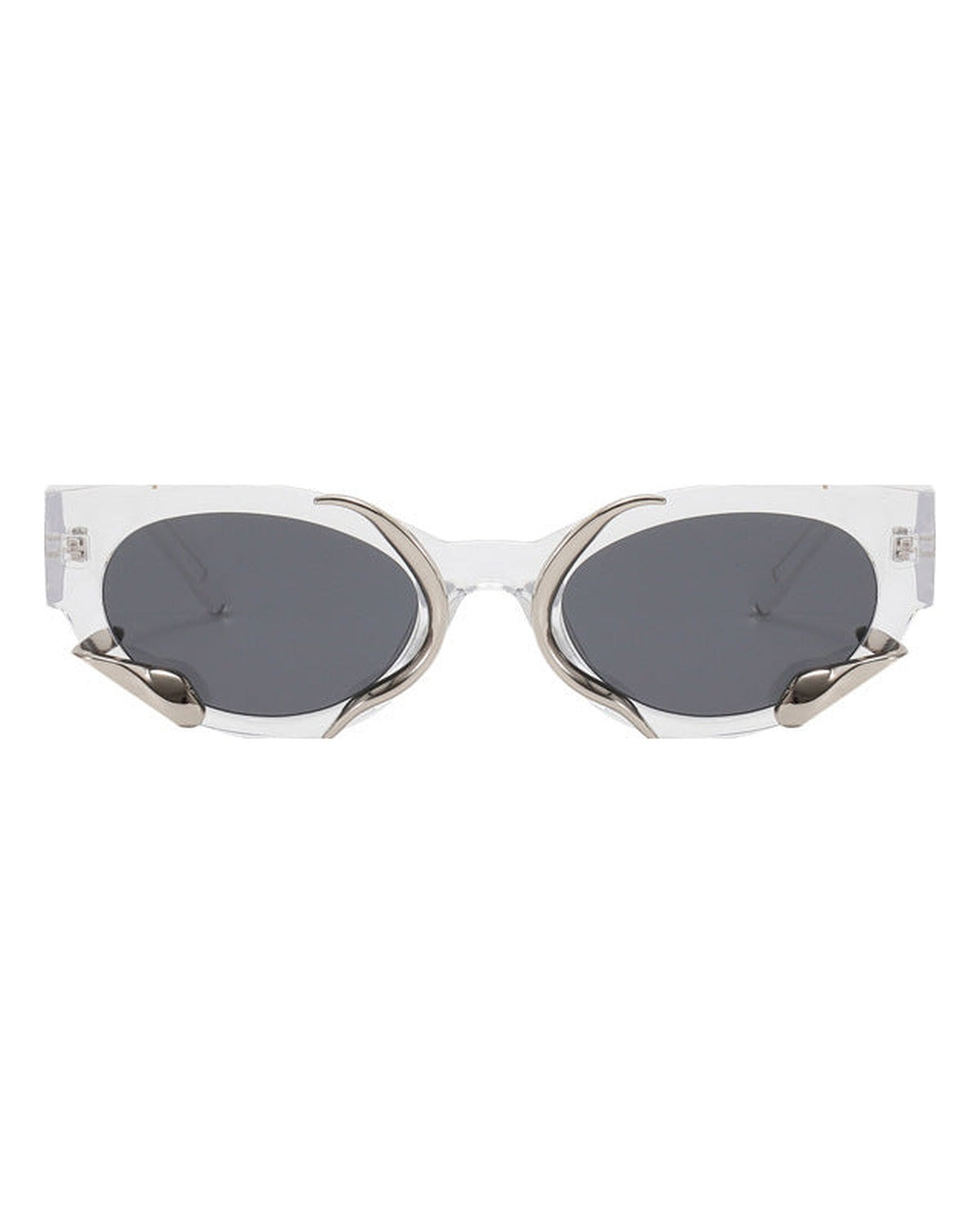 Silver Snake Oval Sunglasses