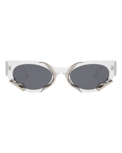 Silver Snake Oval Sunglasses