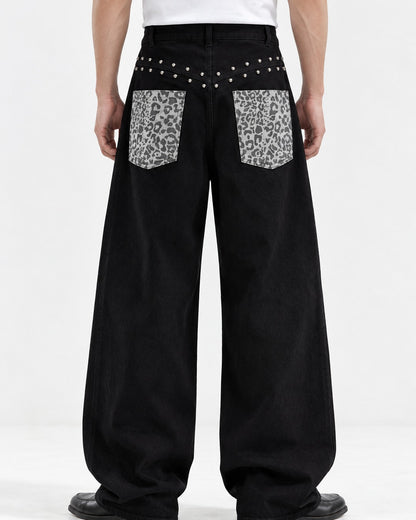 Leopard Patchwork Scimitar Jeans