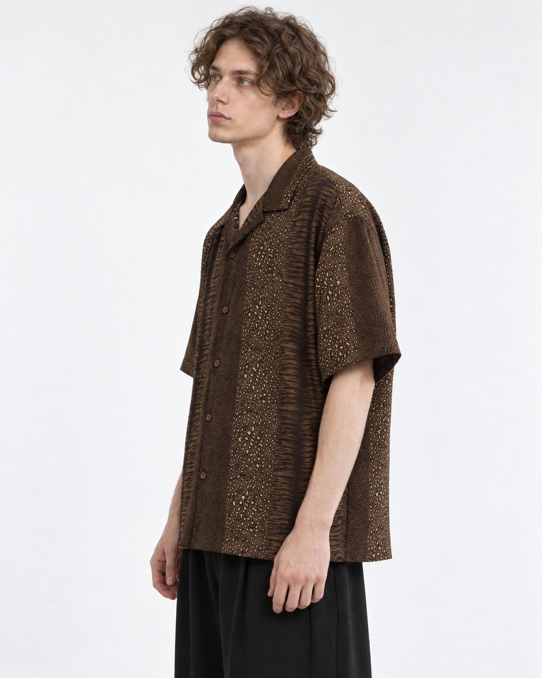 Leopard Cuban Collar Shirt